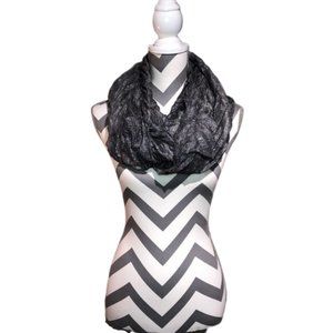 Gray Metallic Sheer Infinity Scarf